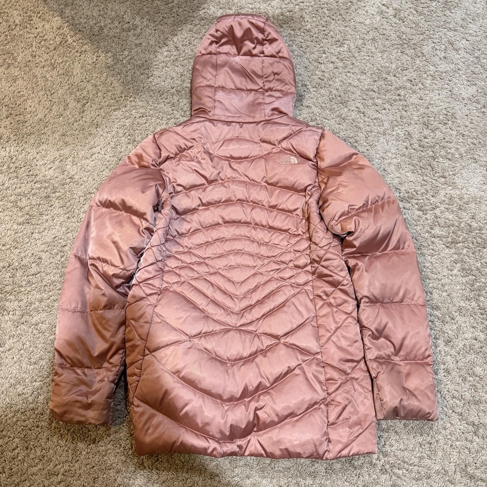 The North Face Jacket Womens Medium Pink Down Puffer Hooded Quilted Winter - Picture 6 of 11